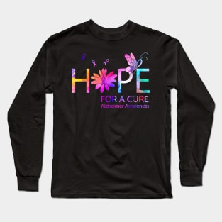 Hope For A Cure Alzheimer Awareness Long Sleeve T-Shirt